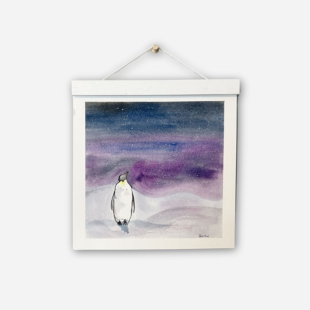 Gazing Penguin - 8" x 8"