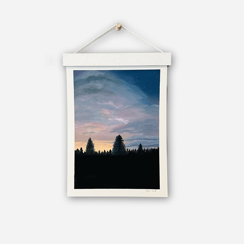 Trees at Sunset - 6" x 8"