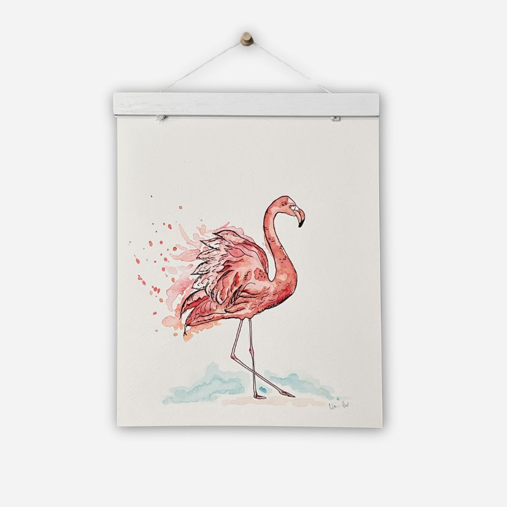 Posing Flamingo - 8" x 10"